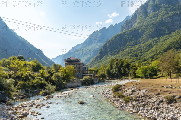 Winged river from the small mosque in Dragobi in the Valbona Valley, Theth National Park, Albanian
