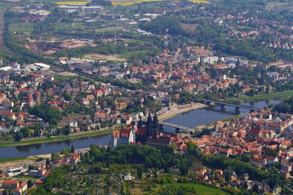 Albrechtsburg Castle and Meissen Cathedral, Elbe, Meissen, Saxony, Germany, Europe