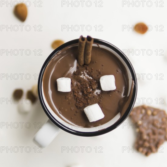 Hot chocolate with tubules marshmallow