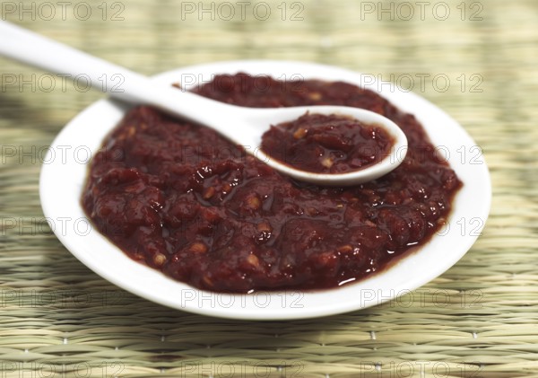 Harissa, chili sauce made from chili pepper, spice from North Africa