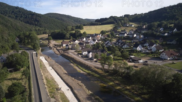 Reconstruction after the flood disaster in the Ahr valley near Hönningen, Rhineland-Palatinate,