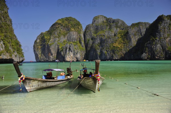 Boats, Koh Ley, Maya Bay, Ko Phi Phi Leh, Thailand, Asia
