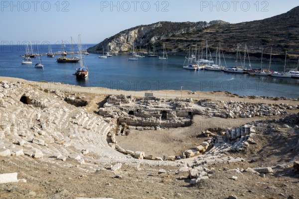 Boats in Knidos, Mugla, Turkey, Asia