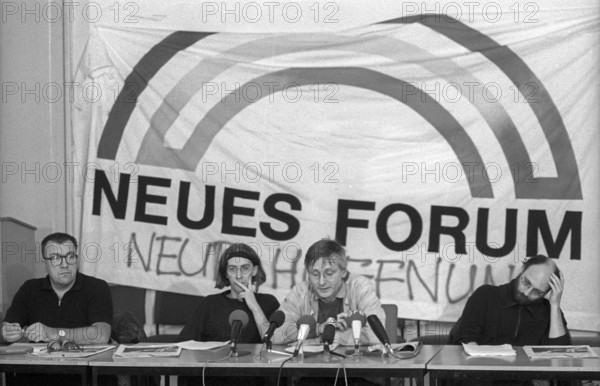 (l. to r.) Hans Schwenke, Civil Rights Committee 15 January, Wolfram Kempe, Klaus Wolfram, editor