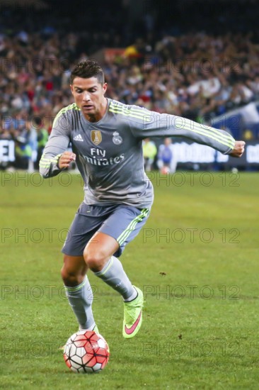 MELBOURNE, AUSTRALIA, JULY 24: Cristiano Ronaldo with the ball as Manchester City play Real Madrid