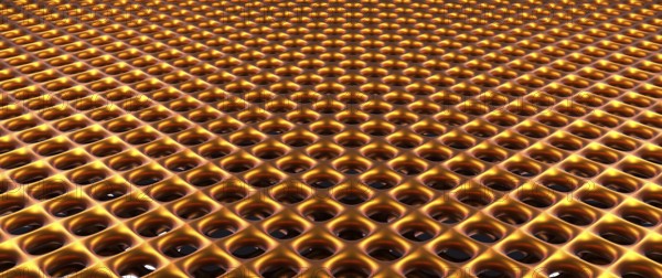 Shiny golden metal grid pattern using as modern background, 3d rendering