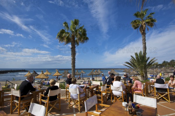 Road crossing at Playa de las Vistas, Los Christianos, Tenerife, Canary Islands, Spain, Europe