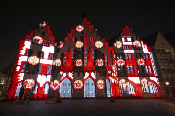 To mark the 125th anniversary of Eintracht Frankfurt, a video installation on the façade of the