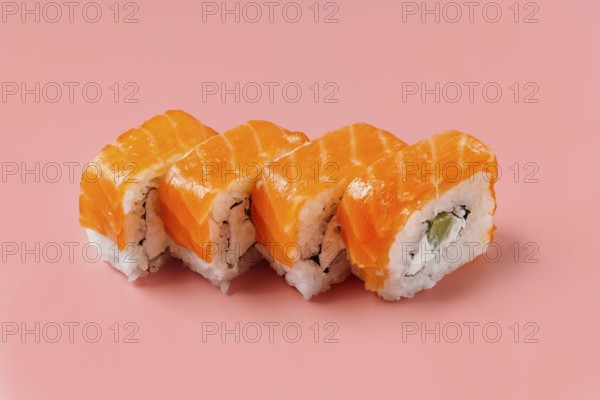 High angle traditional japanese sushi composition