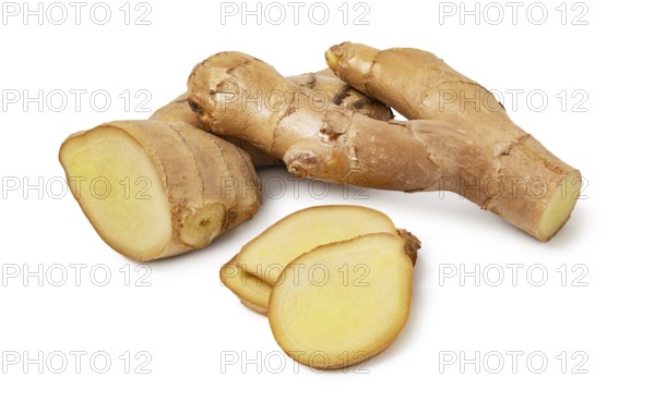 fresh ginger isolated on white background