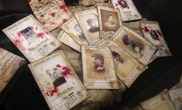 Jack the Ripper victims, London Scotland Yard, 1888. The killer murdered 12 women. Pictures with