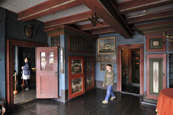 Living room, and Schötstuben, Det Hanseatiske, Hanseatic House, Hanseatic Museum, Bergen,