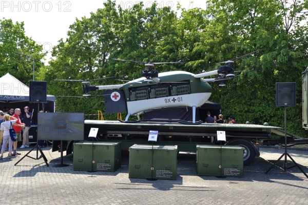 Rescue drone Cricket for transporting wounded soldiers, Bundeswehr Day, Munich, Bavaria, Germany,