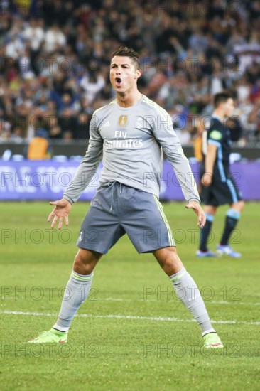 MELBOURNE, AUSTRALIA, JULY 24: Cristiano Ronaldo scores for Real Madrid in match 3 of the 2015