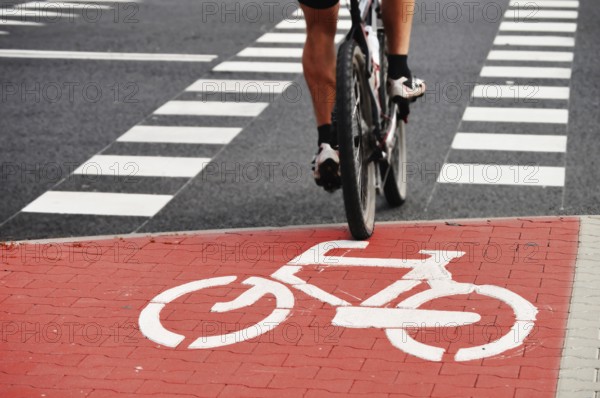 Bicycle road sign and bike rider