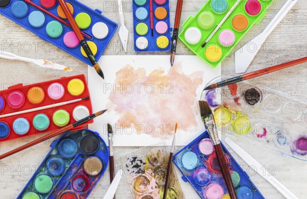 Watercolor acrylic splash color
