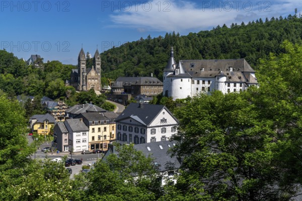 Clervaux, Luxembourg - 4 June, 2022: view of the picturesque and historic city center of Clervaux