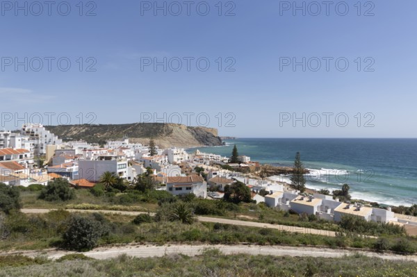 Village view of Praia da Luz, Faro district, Algarve, Portugal, Europe