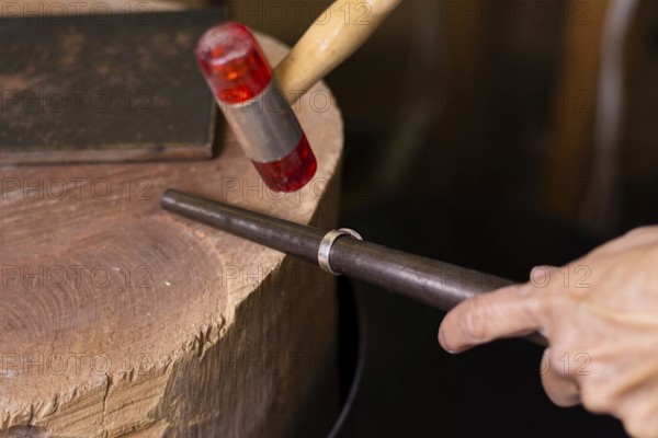 Jeweler hands measuring ring