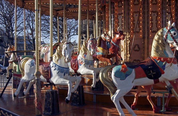 Merry-Go-Round or Carousel with Wood Horse, Paris