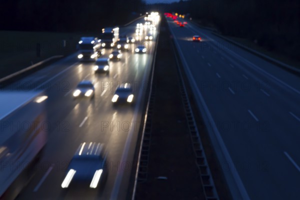 Traffic on the motorway at night