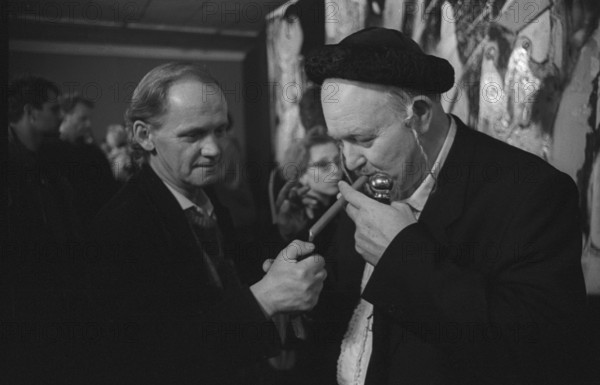 GDR, Berlin, 05. 03. 1990, Wolf Vostell exhibition opening, Galerie an der Weidendammbrücke, Wolf