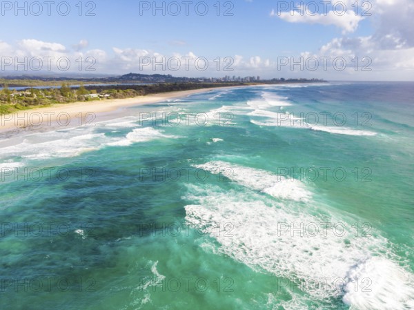 A view over Fingal Head and Fingal Head Causeway near the Gold Coast in Queensland, Australia,
