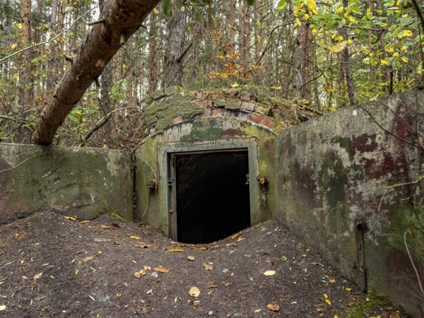Entrance to a former personnel bunker on the Großer Seeberg in Seebergen near Gotha, where a