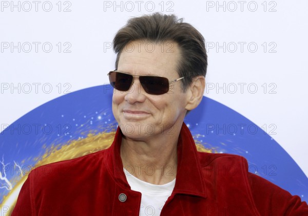 Jim Carrey at the Los Angeles premiere of 'Sonic the Hedgehog' held at Paramount Theatre in Los