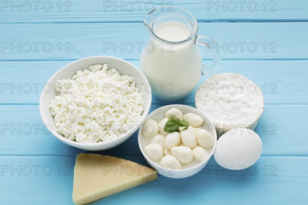 Variety organic cheese with milk
