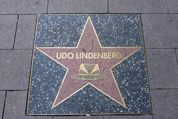 Udo Lindenberg Star on the Reeperbahn, St. Pauli, Hanseatic City of Hamburg, Land Hamburg, Northern