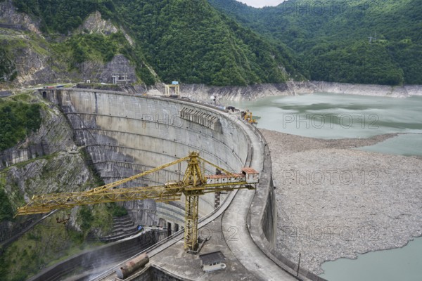 Enguri Dam, Inguri Dam, Enguri River Dam, Earth's Highest Arch Dam, High Caucasus, Svanetia,