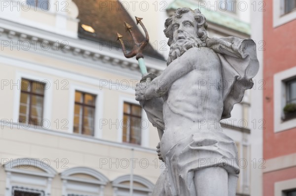 The Neptune Fountain in Görlitz, Germany, Europe
