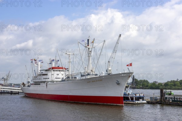 Hamburg Museum Ship Cap San Diego on the Überseebrücke, Hamburg, Land Hamburg, Northern Germany,