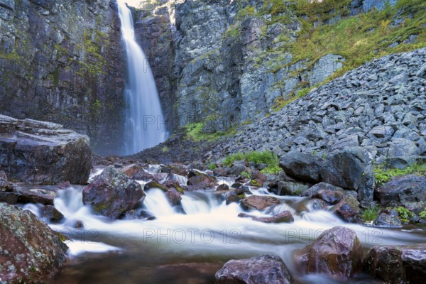 Njupeskär, the highest waterfall in Sweden, Fulufjället National Park, Dalarnas län, Dalarna