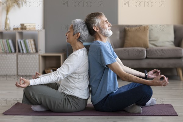 Senior couple training together