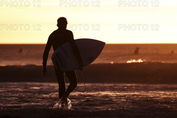 Bells Beach, Australia, January 30 2017: A surfer prepares to enter the water at the iconic Bells