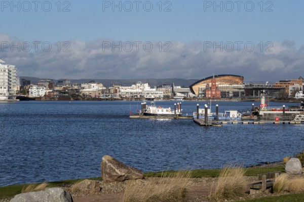 Cardiff Bay skyline in Wales, United Kingdom, Europe