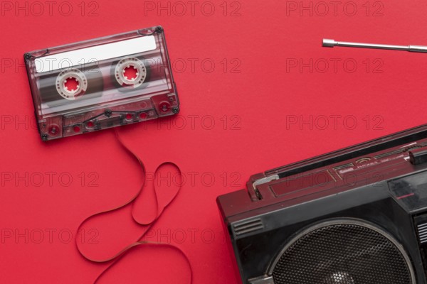 Top view cassette tape radio