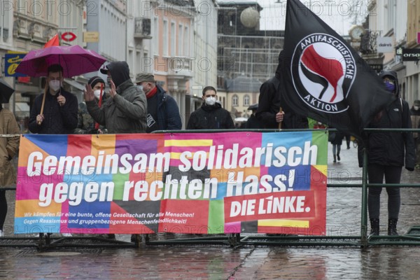 Demonstration in Trier on the 20.01.2021 against the covid-19 regulations in Germany, protest of