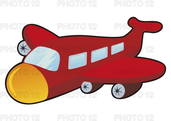 Toy plane drawn in cartoon style
