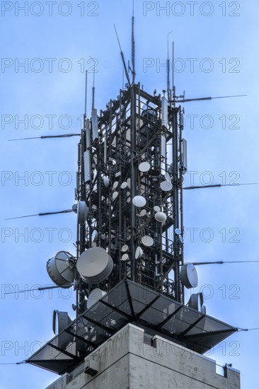 Schaumberg tower with various transmitters on the Schaumberg in Tholey. The observation tower was