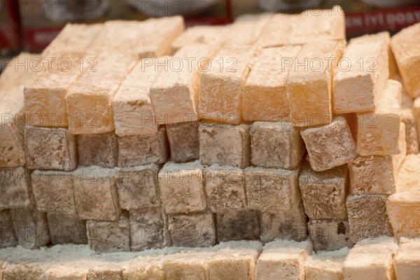 Load of traditional turkish delight rahat lokum