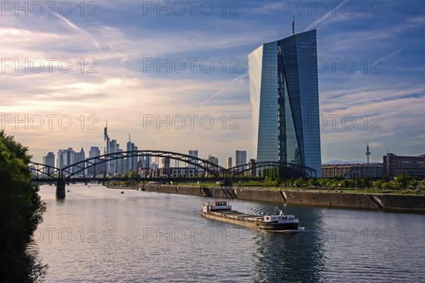 FRANKFURT, GERMANY - SEPTEMBER 15: The European Central Bank an the Main River in Frankfurt,