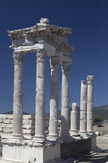 Temple of Trajan, Bergama, Izmir, Turkey, Asia