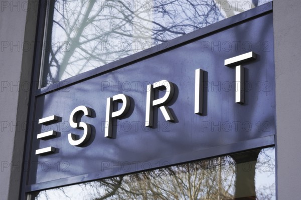 Hannover, Germany - March 2, 2020: Esprit brand name sign at local fashion retail store