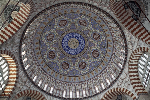 Turkey, Edirne, Dome of the Selimiye Mosque. The UNESCO World Heritage Site of the Selimiye Mosque,
