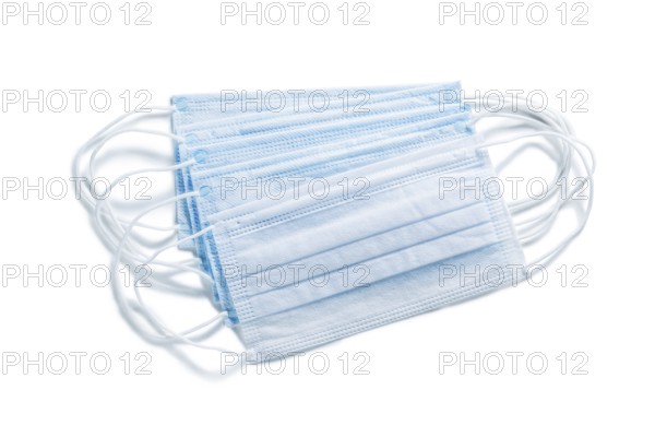 Medical tools Stack of blue sterile flu masks isolated medical tools