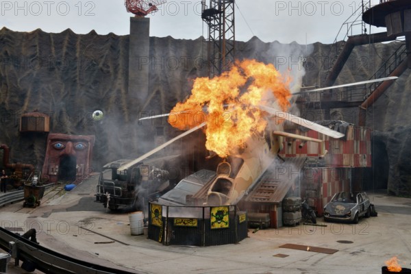 Stunt show, Filmpark Babelsberg, Potsdam, Brandenburg, Germany, Europe