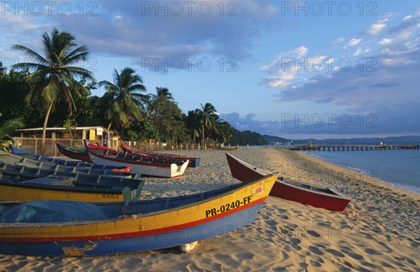Fishing boats, Crasboat Beach, Aquadilla, Puerto Rico, Caribbean, North America